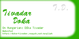 tivadar doka business card
