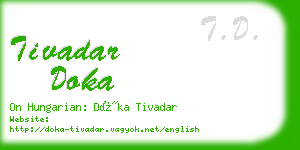 tivadar doka business card